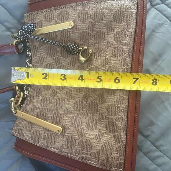 COACH Dreamer Signature Canvas with Snake Skin Detail Shoulder Bag 38846 - Picture 14 of 15